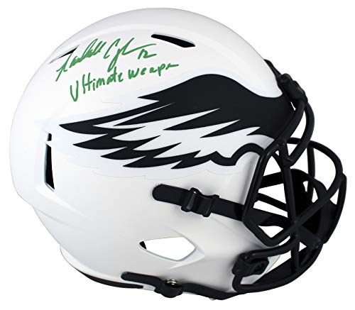 Eagles Randall Cunningham "UW" Signed Lunar Full Size Speed Rep Helmet BAS Wit