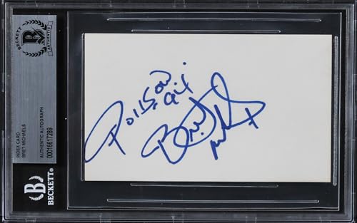 Bret Michaels Poison "Poison 94" Authentic Signed 3x5 Index Card BAS Slabbed
