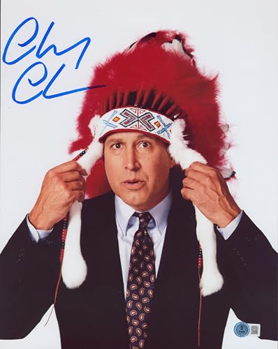 Chevy Chase Vegas Vacation Signed 11x14 Vertical Headdress Photo BAS Witnessed