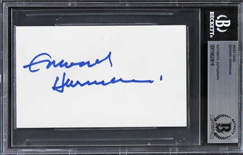Edward Herrmann Overboard Authentic Signed 3x5 Index Card BAS Slabbed