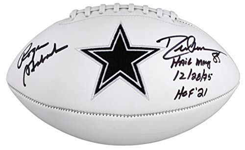 Cowboys Roger Staubach & Drew Pearson "Hail Mary" Signed WP Logo Football BAS
