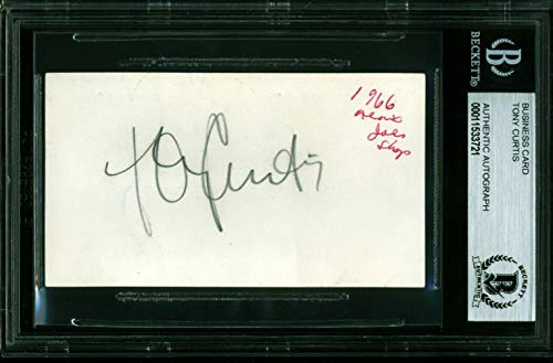 Tony Curtis Some Like It Hot Authentic Signed Business Card BAS Slabbed