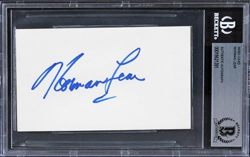 Norman Lear All In The Family Authentic Signed 3x5 Index Card BAS Slabbed