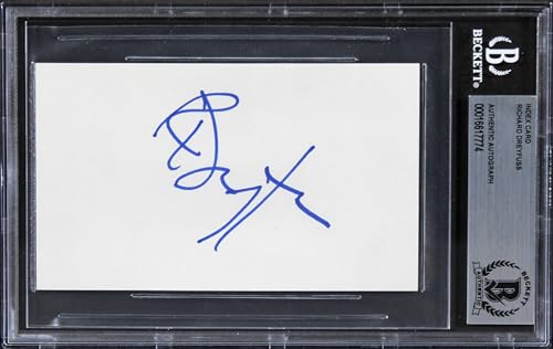 Richard Dreyfuss Jaws Authentic Signed 3x5 Index Card Autographed BAS Slabbed