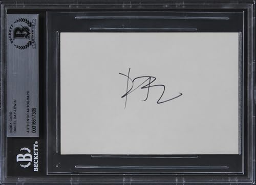 Daniel Day-Lewis Lincoln Authentic Signed 3x5 Index Card Autographed BAS Slabbed