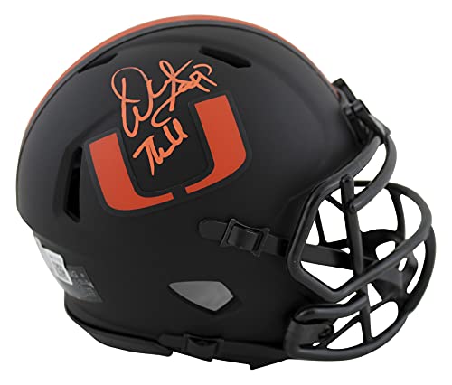 Miami Warren Sapp "The U" Authentic Signed Eclipse Speed Mini Helmet BAS Witness
