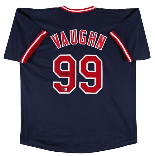 Charlie Sheen Major League Authentic Signed Navy Blue Pro Style Jersey BAS