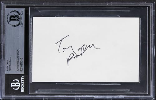 Tony Randall The Odd Couple Authentic Signed 3x5 Index Card BAS Slabbed 3