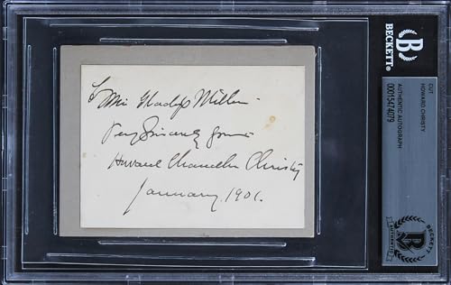 Howard Chandler Christy "Sincerely" Signed 2.25x4.5 Cut Sig BAS Slabbed