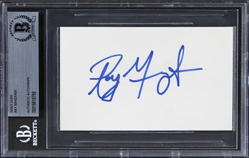 Ray Manzarek The Doors Authentic Signed 3x5 Index Card Autographed BAS Slabbed