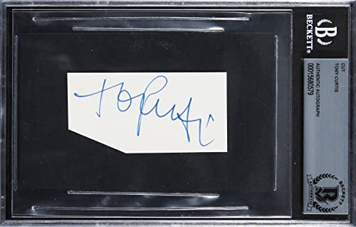 Tony Curtis Some Like It Hot Authentic Signed 1.5x3.25 Cut Signature BAS Slabbed