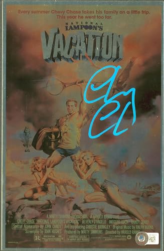 Chevy Chase Vacation Authentic Signed 7.15x11 Metallic Photo BAS Witnessed