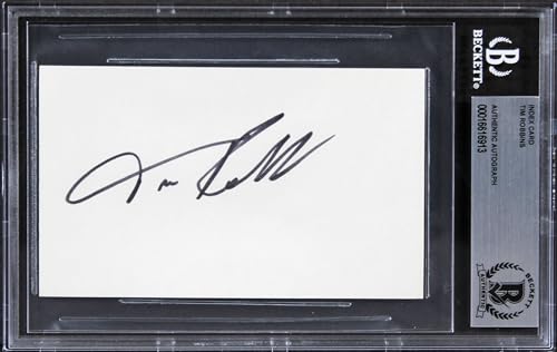 Tim Robbins Mystic River Authentic Signed 3x5 Index Card BAS Slabbed 1