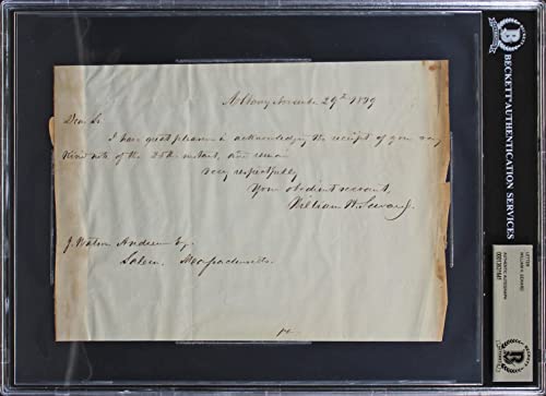William H. Seward Authentic Signed 6x8.5 1839 Letter Autographed BAS Slabbed