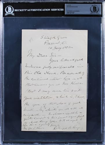 Rutherford B. Hayes Authentic Signed 5.5x8.5 1892 Handwritten Letter BAS Slabbed