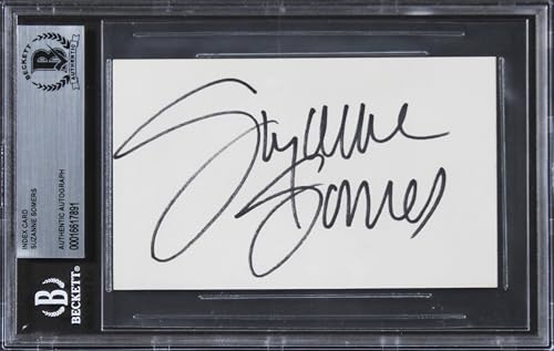 Suzanne Somers Three's Company Authentic Signed 3x5 Index Card BAS Slabbed 2