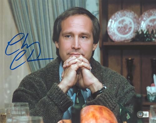 Chevy Chase Christmas Vacation Signed 11x14 Hands Folded Photo BAS Witnessed