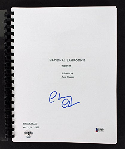 Chevy Chase Signed National Lampoon's Vacation Movie Script BAS Witnessed I49287