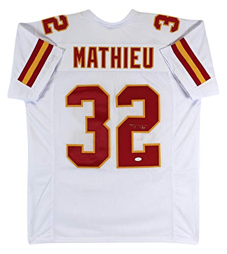 Tyrann Mathieu Authentic Signed White Pro Style Jersey Autographed BAS Witnessed