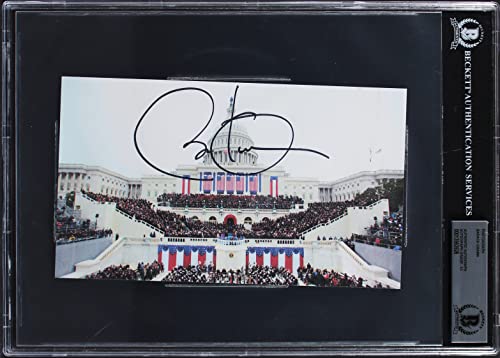 Barack Obama Authentic Signed 4.75x8.5 Photo Auto Graded Gem 10! BAS Slabbed