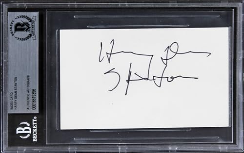 Harry Dean Stanton Alien Authentic Signed 3x5 Index Card BAS Slabbed 1