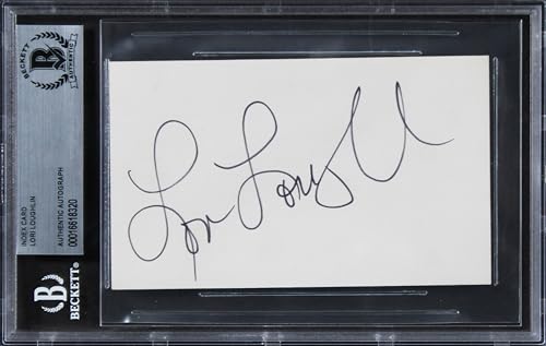 Lori Loughlin Full House Authentic Signed 3x5 Index Card BAS Slabbed