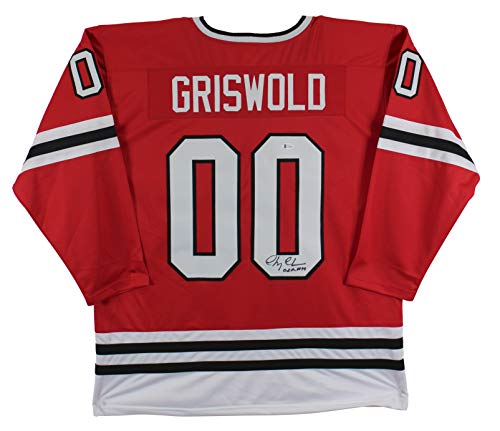 Chevy Chase Christmas Vacation "Clark" Signed Red Hockey Jersey BAS Wit #WD24011