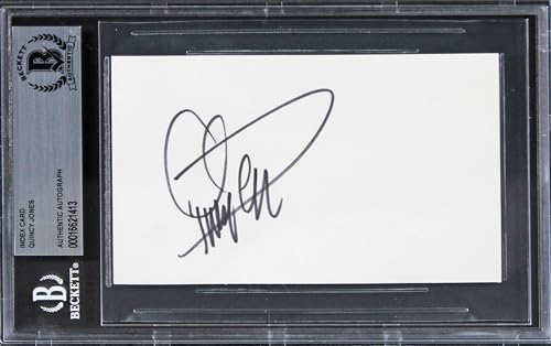 Quincy Jones The Color Purple Authentic Signed 3x5 Index Card BAS Slabbed 2