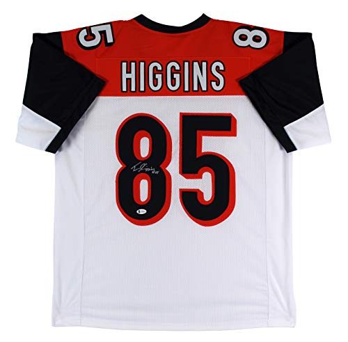 Tee Higgins Authentic Signed White Pro Style Jersey Autographed BAS Witnessed