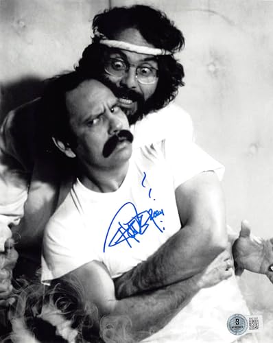 Tommy Chong Cheech & Chong Signed 8x10 Vertical Photo w/ Blue Sig BAS 9