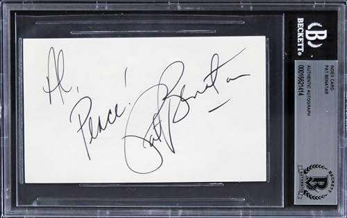 Pat Benatar Singer Authentic Signed 3x5 Index Card Autographed BAS Slabbed