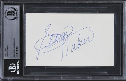 George Takei Star Trek Authentic Signed 3x5 Index Card Autographed BAS Slabbed