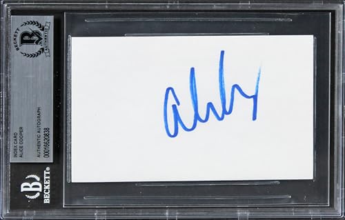 Alice Cooper Musician Authentic Signed 3x5 Index Card Autographed BAS Slabbed