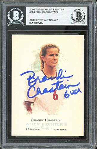 Brandi Chastain Signed 2006 Topps Allen & Ginter #304 Card BAS Slabbed #12397286