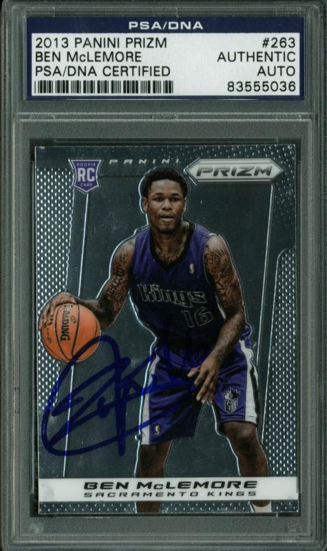 Kings Ben Mclemore Authentic Signed Card 2013 Panini Prizm Rc #263 PSA Slabbed