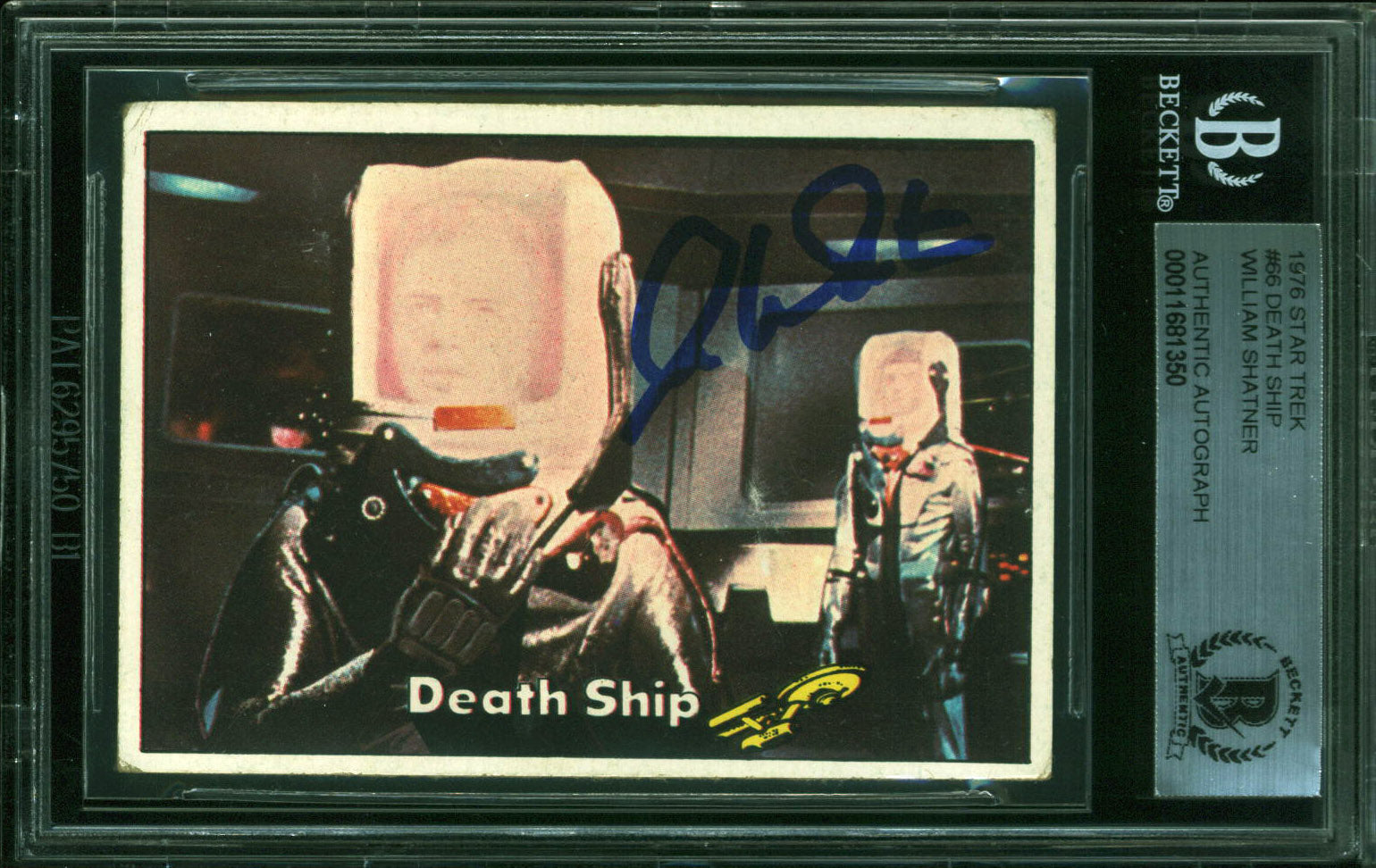 William Shatner Authentic Signed 1976 Star Trek #66 Death Ship Card BAS Slabbed