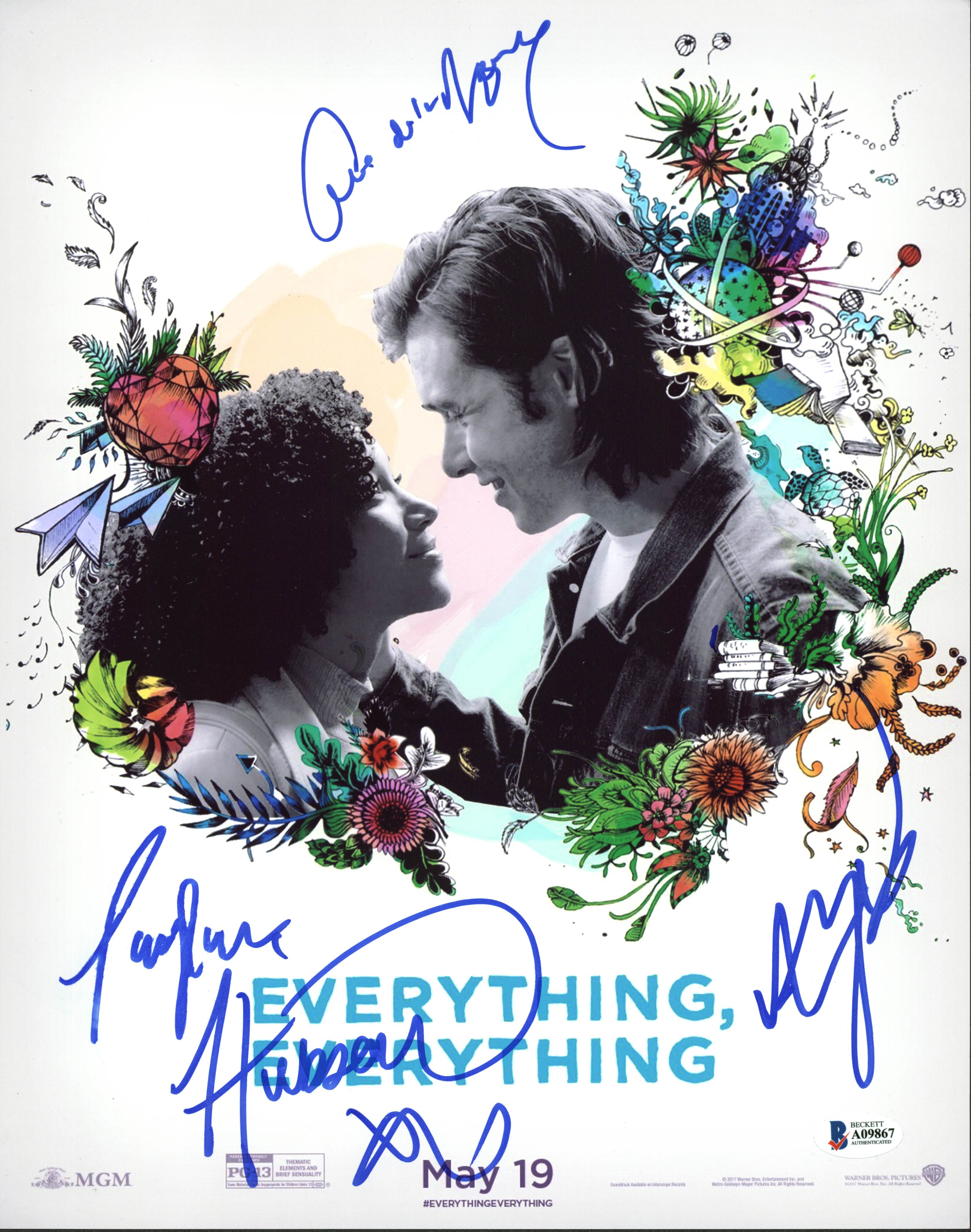 Everything, Everything (Amandla Stenberg +2) Signed 11X14 Photo BAS #A09867