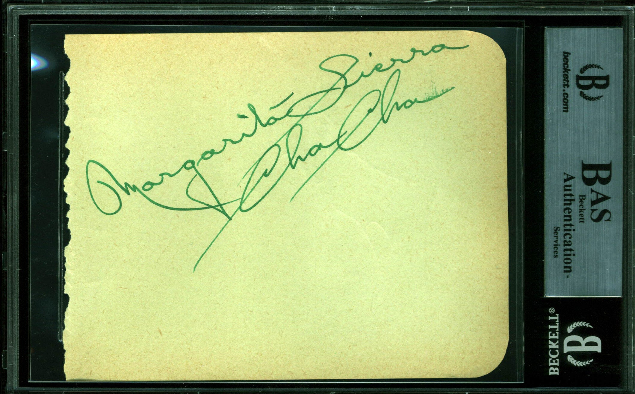 Chuck Connors The Rifleman Authentic Signed 4x5 Album Page BAS Slabbed 2