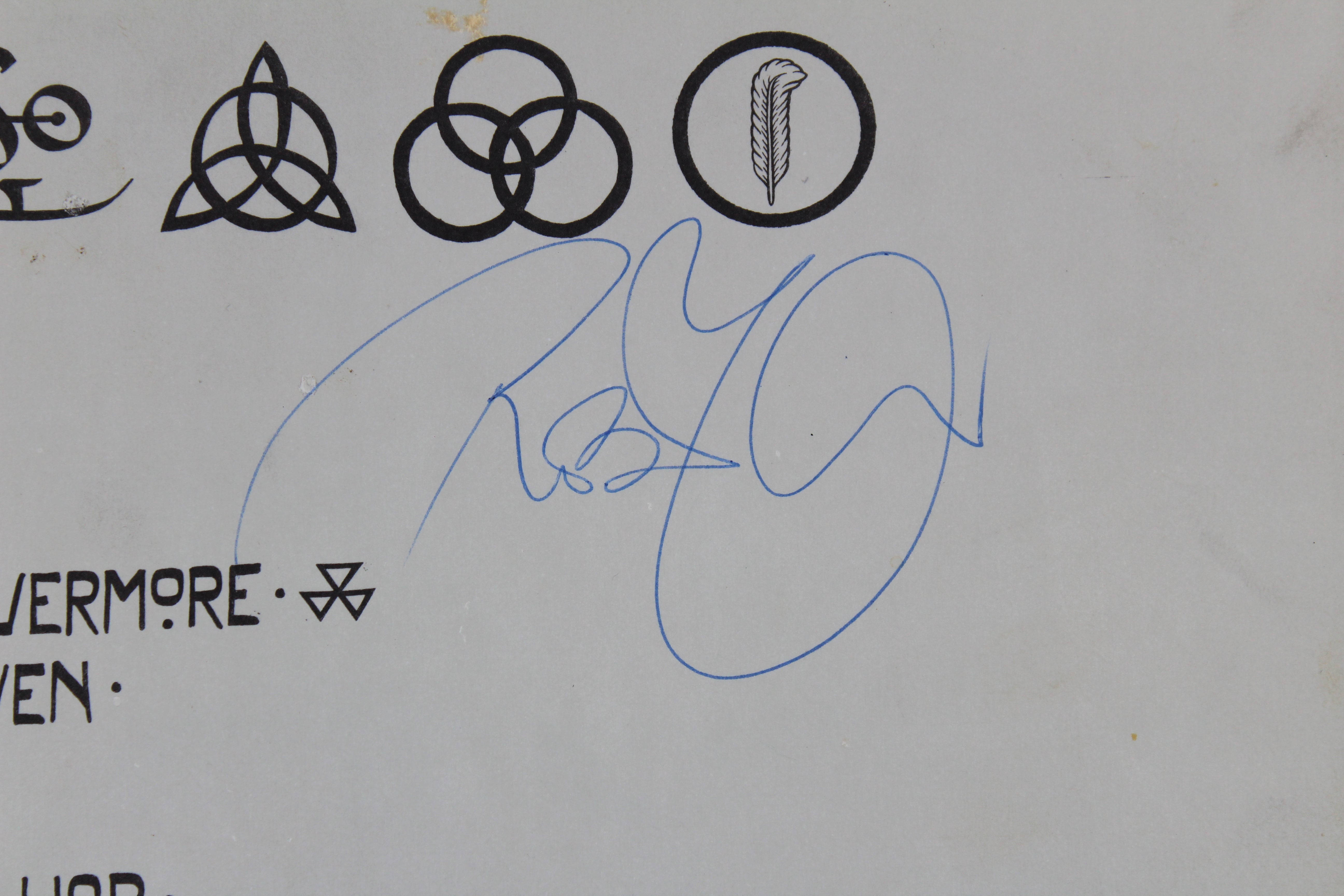 Robert Plant Led Zeppelin Authentic Signed IV Album Sleeve JSA #BB88658