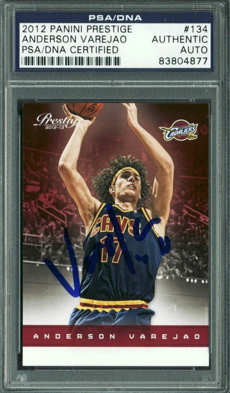 Cavaliers Anderson Varejao Signed Card 2012 Panini Prestige #134 PSA/DNA Slabbed