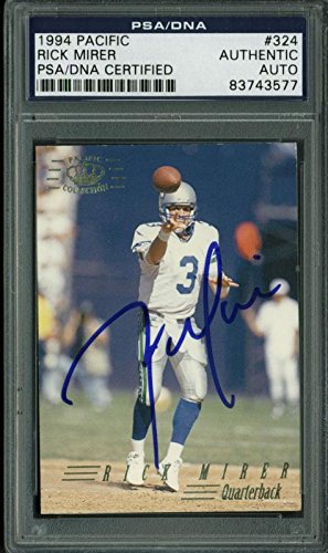 Seahawks Rick Mirer Authentic Signed Card 1994 Pacific #324 PSA/DNA Slabbed