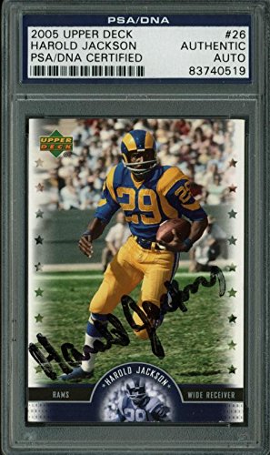 Rams Harold Jackson Authentic Signed Card 2005 Upper Deck #26 PSA/DNA Slabbed