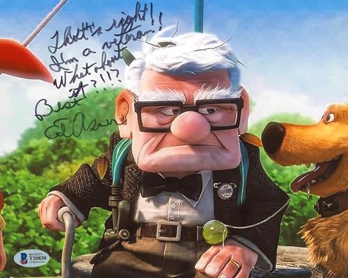 Ed Asner Up "That's Right! I'm A Veteran!" Signed 8x10 Photo BAS #T20830