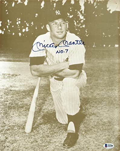 Yankees Mickey Mantle "No. 7" Authentic Signed 11x14 Photo BAS #A11500