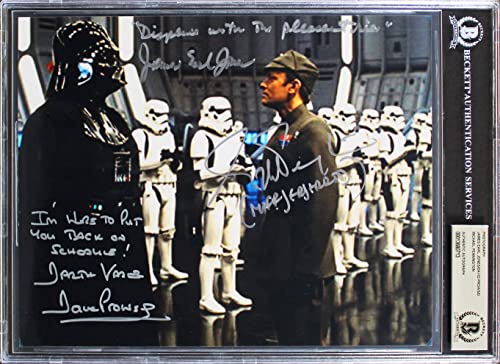 Star Wars (3) Jones, Prowse & Pennington Signed 8x10 Photo BAS Slabbed