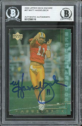 Packers Matt Hasselbeck Signed 2000 Upper Deck Encore #87 Card BAS Slabbed