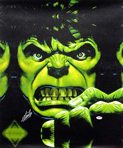 Stan Lee Authentic Signed 16x20 The Incredible Hulk Canvas PSA/DNA #W18517