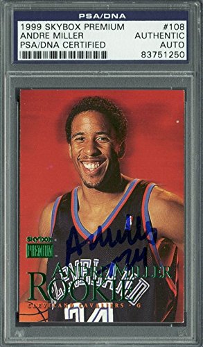Cavs Andre Miller Authentic Signed Card 1999 Skybox Premium RC #108 PSA Slabbed