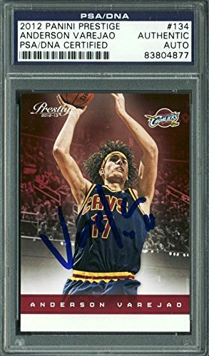 Cavaliers Anderson Varejao Signed Card 2012 Panini Prestige #134 PSA/DNA Slabbed