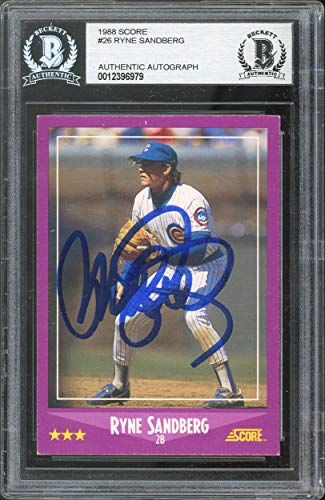 Cubs Ryne Sandberg Authentic Signed 1988 Score #26 Card Autographed AS Slabbed